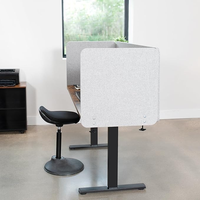 VIVO Clamp-on/Screw-on 24 x 24 inch Privacy Panel, Sound Absorbing Cubicle Desk - Image 7