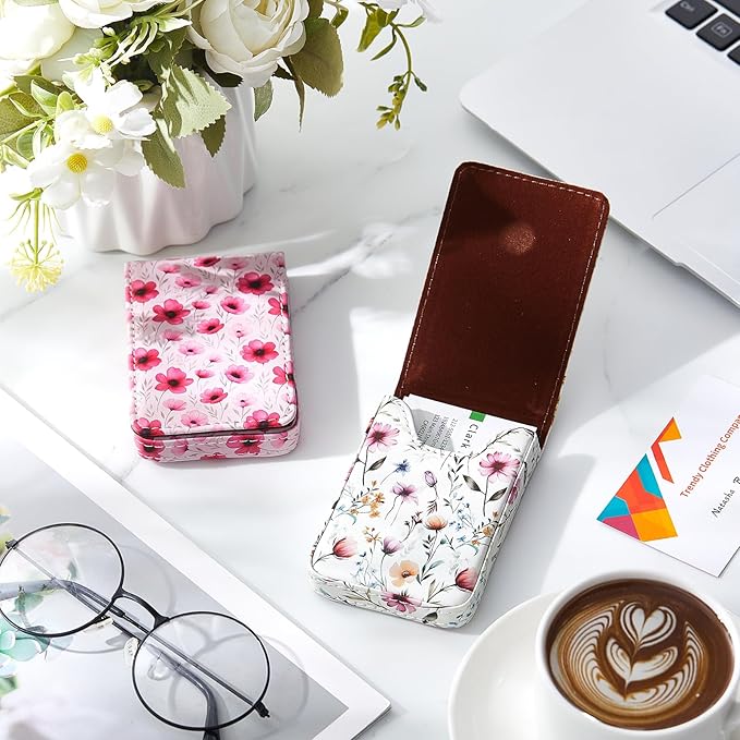 Outus 2 Pieces Business Card Holder, PU Leather Business Card Case Pocket Wallet - Image 7