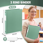 Henoyso 36 Pcs 3 Ring Binder 0.5 Inch Round Fits Letter Size 8.5'' x 11'' Paper - Image 2