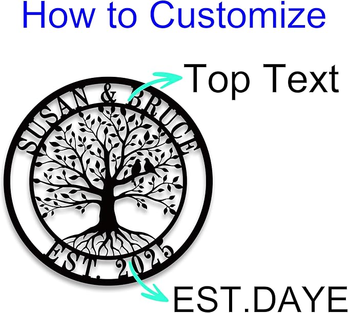 Personalized Tree of Life Metal Sign, Custom Metal Signs, Tree of Life - Image 8