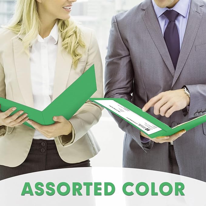 Two Pocket Folders, PANDRI 50 Pack 2 Pocket Folders, Letter Size Paper File - Image 6