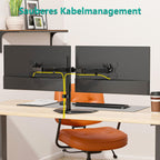 wali freestanding dual monitor stand for 13-27 inch, front angle view
