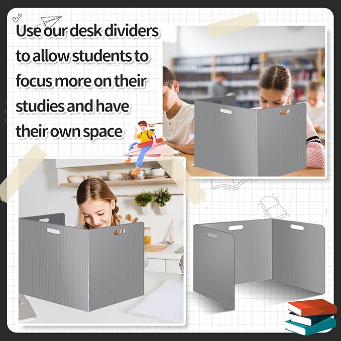 24 Pcs Desk Dividers for Students 14 × 17.5 × 14 Inch Plastic Durable and - Image 6