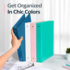 BinderX Extra Durable 3 Ring Binder, Round Rings 1 Inch Binder, Fits 175 Sheets - Image 7