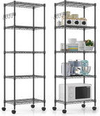 Himimi 5-Tier Wire Shelving Unit on Wheels, Adjustable Heavy Duty Metal Shelves - Image 8