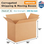 Medium Shipping & Moving Boxes 18 x 10 x 12 inches - Image 2