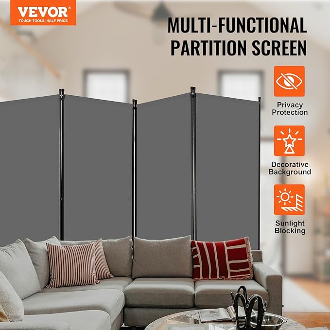 VEVOR Room Divider, 4 Panel Room Divider, Folding Privacy Screen and Portable - Image 2