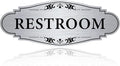 Restroom Sign Sticker for Business & Home, Self-Adhesive Brushed Silver Elegant by LUHIMO