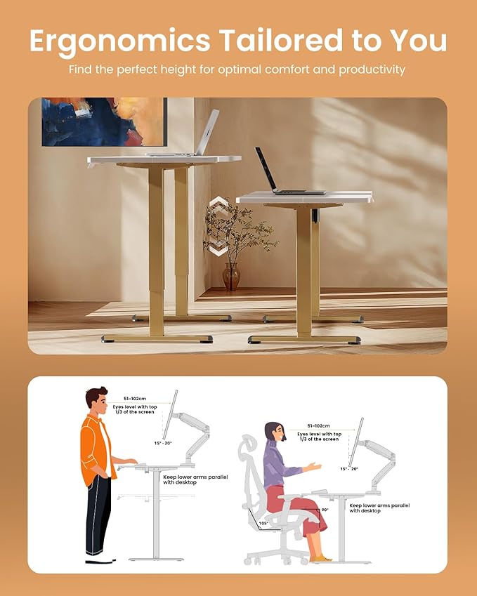 ErGear Height Adjustable Electric Standing Desk, 31.5 x 18.9 Inches Sit Stand - Image 7
