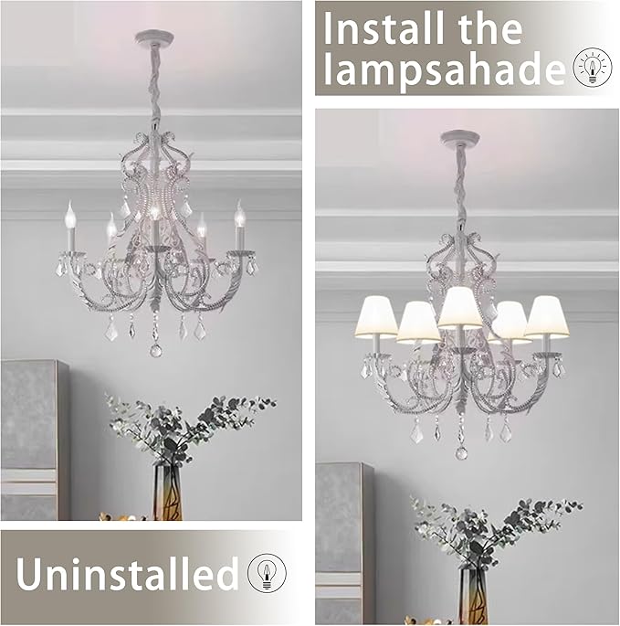 TAaMTYH small lamp shade chandelier shades set of 6，Fabric Lampshade - Image 8