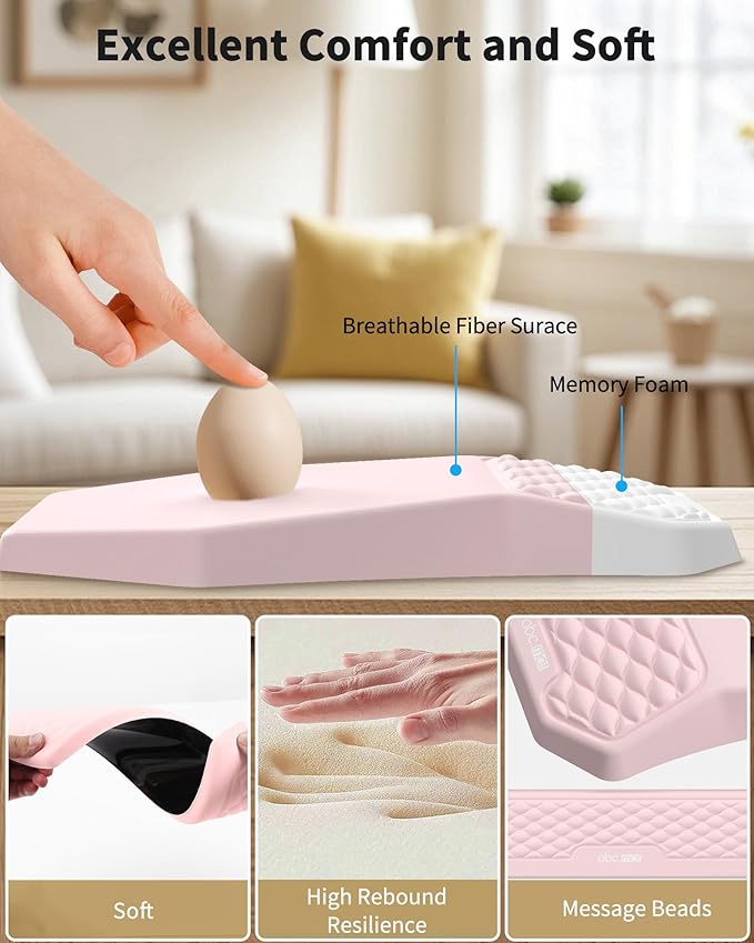 Ergonomic Mouse Pad and Keyboard Wrist Rest Support Set, Massage Design Mousepad - Image 3