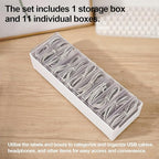 11 Cable Organizer Box with Labels, Cord Storage Organizer - Image 5