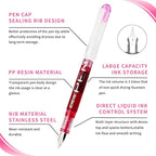 EYEYE Disposable Fountain Pens, 8 Pack Multicolor Fine Point Fountain Pens - Image 3