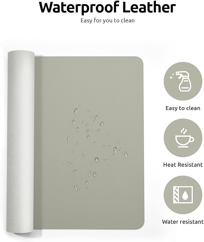 YSAGi Leather Desk Pad Protector, Office Desk Mat, Large Mouse Pad, Non-Slip PU - Image 4