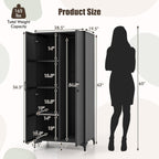 giantex 62” tall outdoor wicker storage cabinet with, close-up detail
