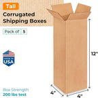 Tall Moving & Shipping Boxes 4 x 4 x 12 inches - Image 2