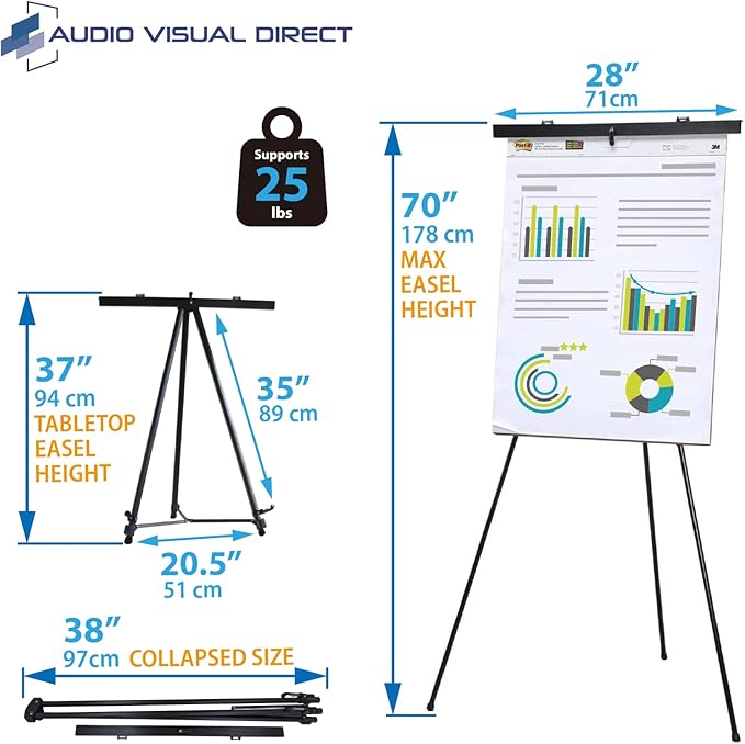 Lightweight Aluminum Flip-Chart Presentation Easel, 70 Inches - Image 3
