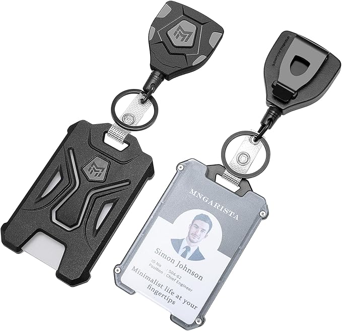 MNGARISTA 2 Pack Heavy Duty Badge Holder, Vertical ID Card Holder by MNGARISTA