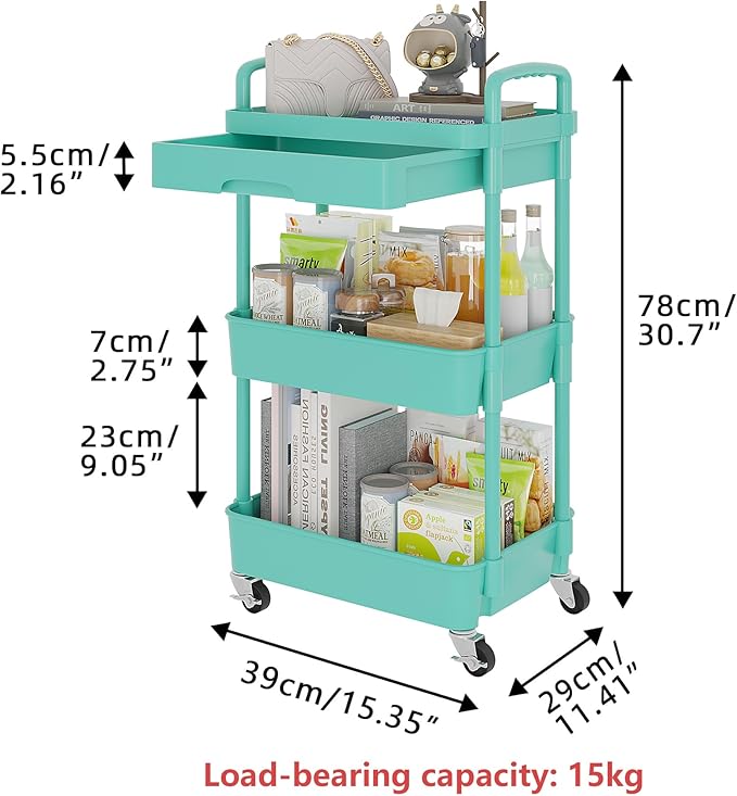 Calmootey 3-Tier Rolling Utility Cart - Image 5