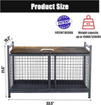mythinglogic sports storage bench with engineered wood top on a desk or shelf