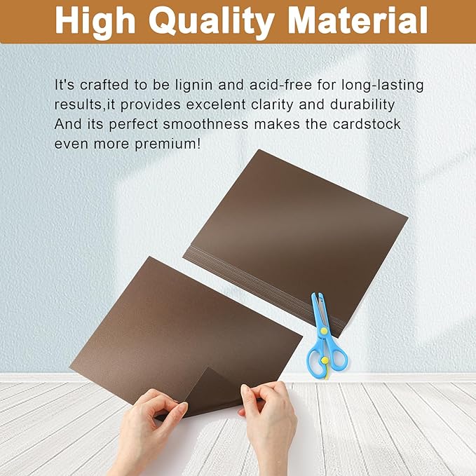 Silunkia 40 Sheets Coffee Shimmer Cardstock 8.5 x 11 Crafts Paper, 75lb Thick - Image 4