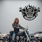 Custom Motorcycle Skull Metal Sign Personalized Biker Name Sign Custom Garage - Image 3