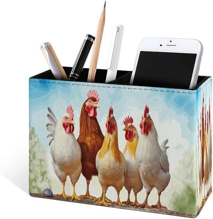 Famame Chicken Roosters Farm Animals Pencil Holder - Image 2