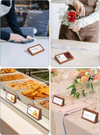 6 Pack Small Wood Price Tag Label Holder Tabletop Stand or Recline Small Sign - Image 7