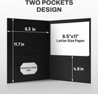 sunee folders with pockets(125 pack, black), 2 pocket, side view