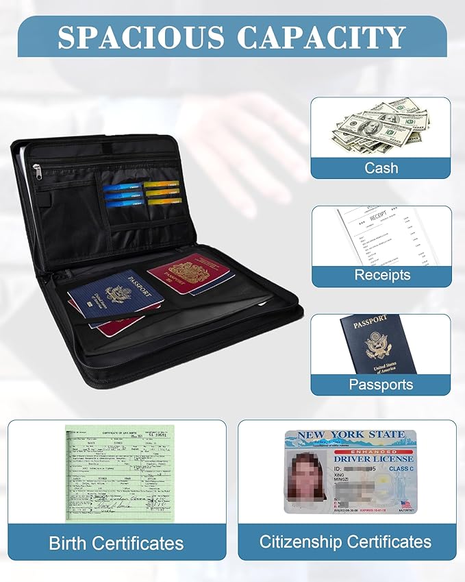 Fireproof Important Document Organizer Folio - Image 4