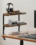 ART-GIFTREE Clamp On Desk Shelf 2-Tier, 16.5 in Wood Shelving Unit by ART-GIFTREE