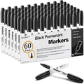 Keebor Permanent Markers Bulk, 60 Pack Black Permanent Markers, Quick Drying & by Keebor