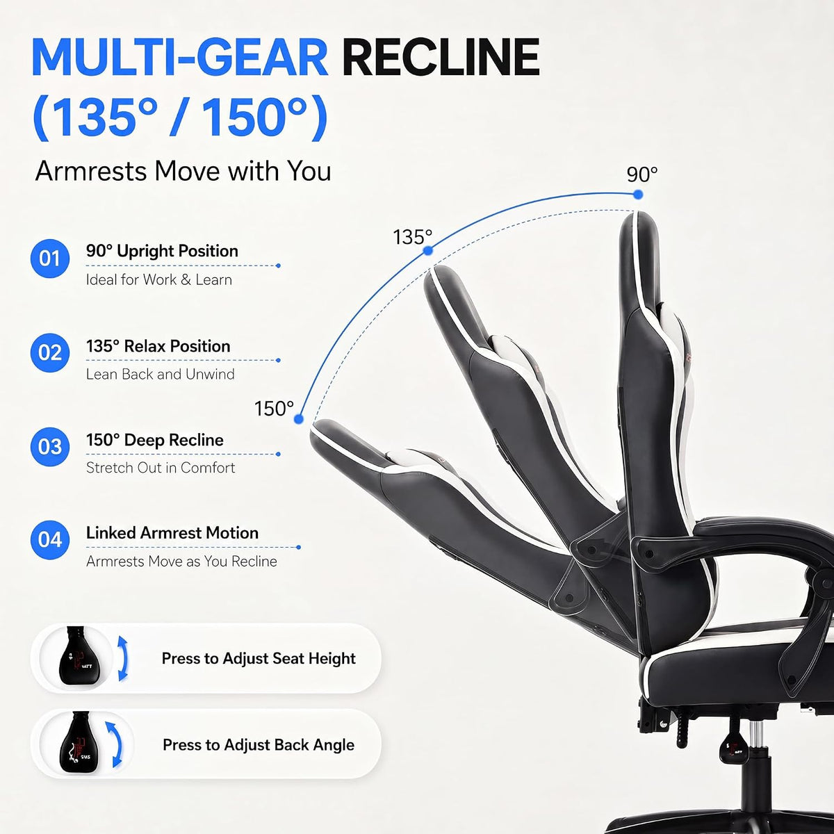 desk computer gaming chair - high back ergonomic on a desk or shelf
