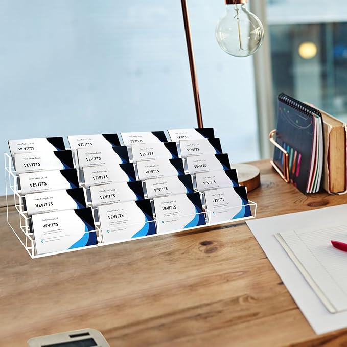 Vevitts 20 Slots Acrylic Business Card Holder - Image 3