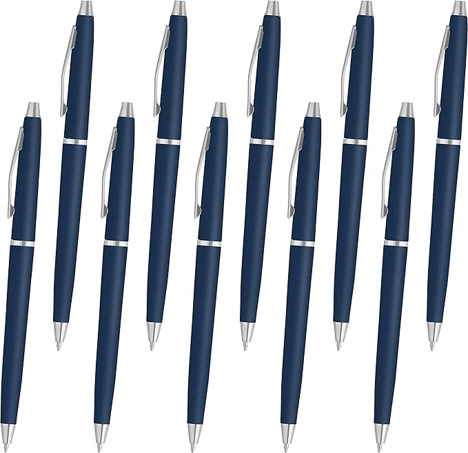 DISCOUNT PROMOS Langham Ballpoint Pens Set of 10, Bulk Pack by DISCOUNTPROMOS