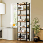 Casaottima Book Shelf, 7 Tier Tall Bookshelf, Modern Wood Bookcase Shelves - Image 6