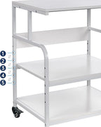 Fannova White Printer Stand, 23.6 x18.9 x 30 Inches Big Size Printer Table - Image 4