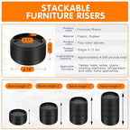 Furniture Risers Bed Risers Heavy Duty 1 inch, 2 inch, 3 inch, 4 inch Round - Image 2