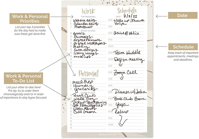 bloom daily planners Timed Work & Personal To Do List Planning Pad - Image 4