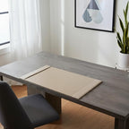 White Latte Bonded Leather 30" x 18" Side-Rail Desk Pad - Image 6