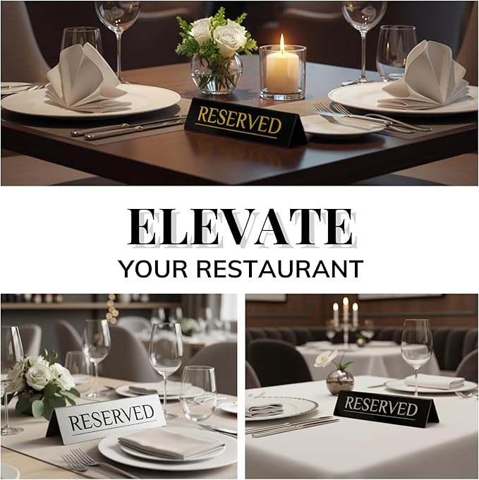 12 Reserved Table Signs – Black Stainless Steel - Image 5