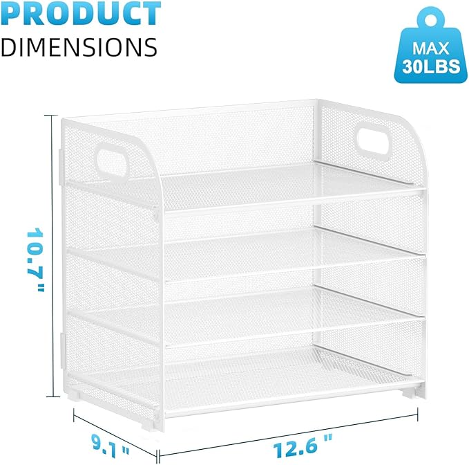 Marbrasse 2 Pack 4 Tier Paper Organizer Letter Tray - Image 3
