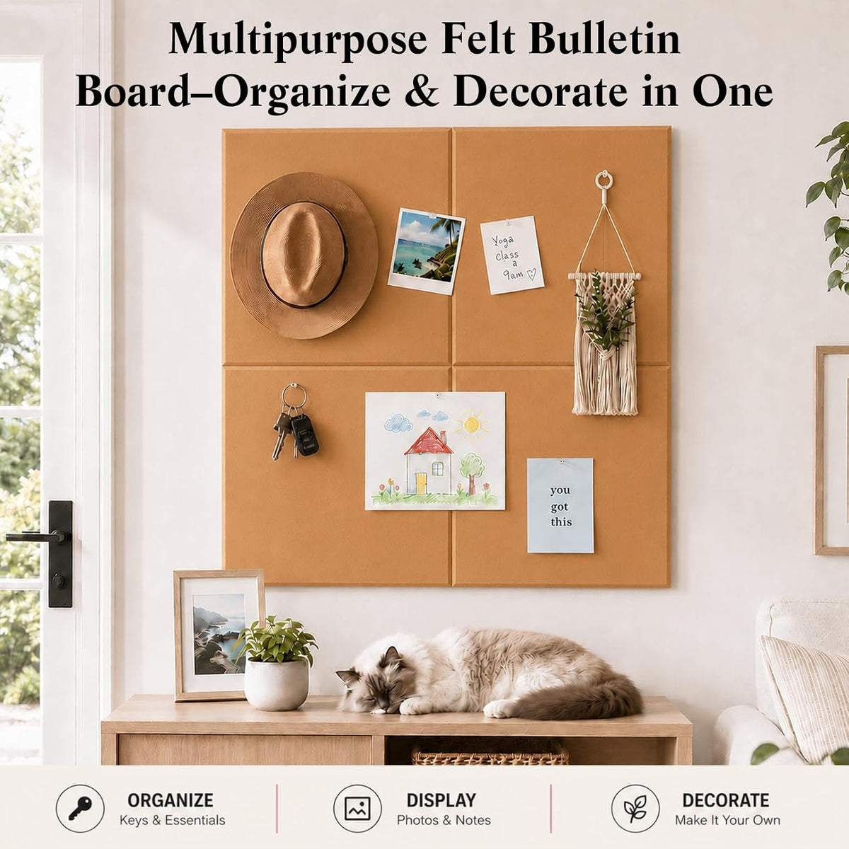 48" x 36" Decorative Bulletin Boards, Large Cork Board Alternative ...