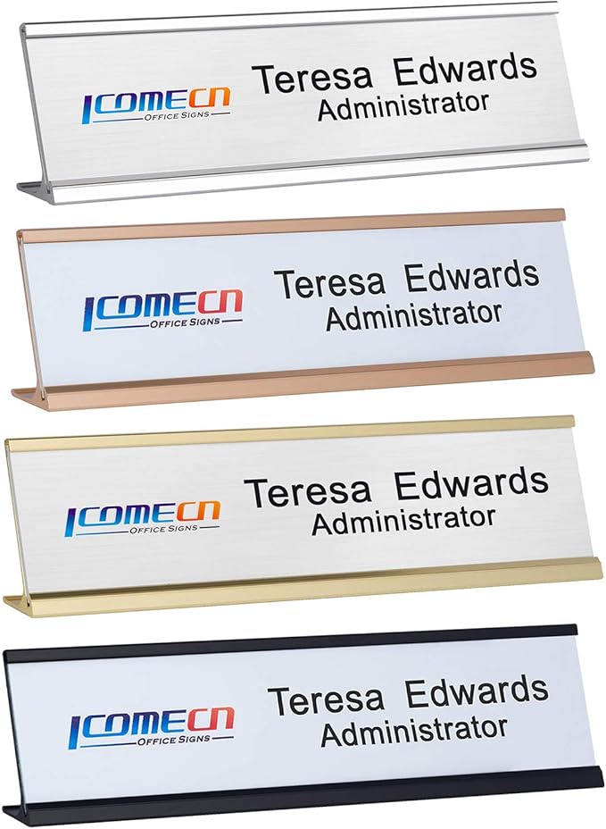 Personalized Office Name Plates Aluminum Hot Printing Add Logo Picture Custom - Image 2