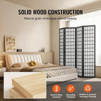 VEVOR Room Divider, 4 Panel Japanese Room Divider, Wood Folding Privacy Screen - Image 5