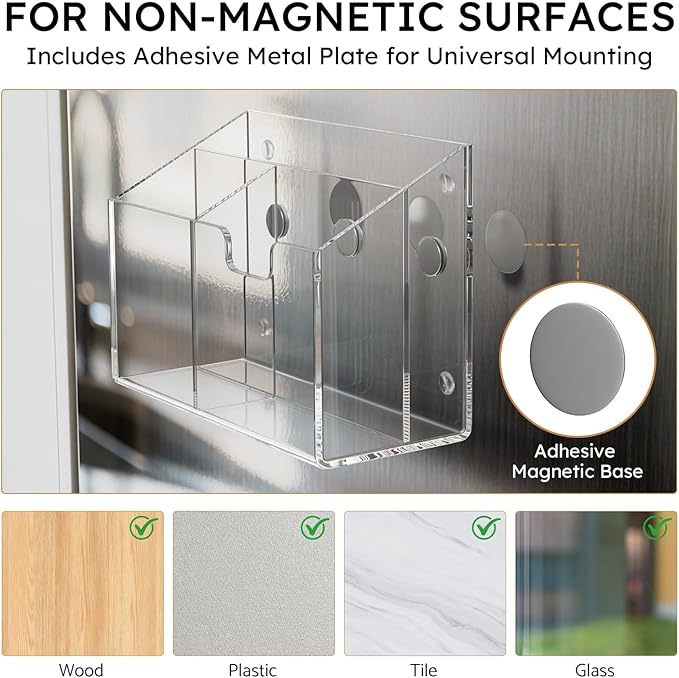 AITEE Magnetic Pen Holder for Refrigerator, Holds Markers, Scissors & Notes - Image 8