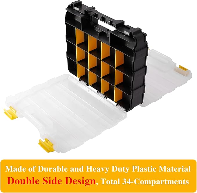 Hardware Organizer Box 34 Compartments Small Parts Organizer - Image 3