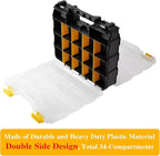 Hardware Organizer Box 34 Compartments Small Parts Organizer - Image 3