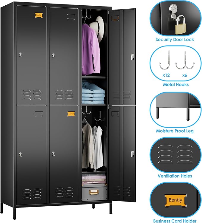 SUPEER 6 Doors Metal Locker for Employees - Image 4