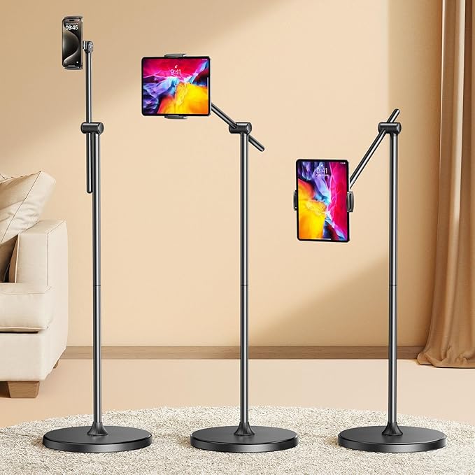 DIMONCOAT [Height-Adjustable & 360° Rotation Tablet Floor Stand Stable Base by DIMONCOAT